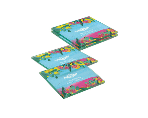 Glass Coasters 4pk - RFDS - Brilliant Outback