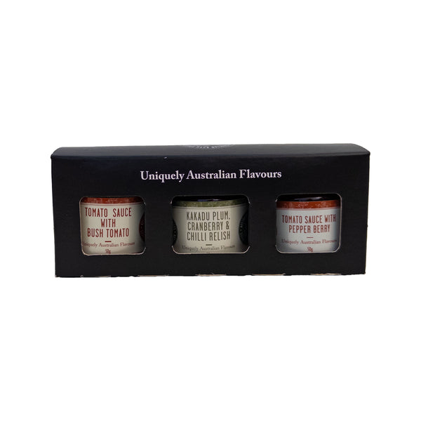 Aust Bush Spices - 3 Pack Mini Tom Sauces & KP Relish 50g