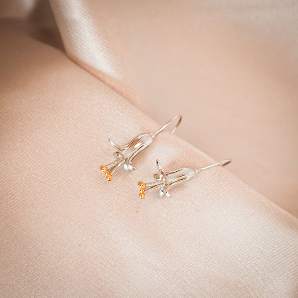 Earring -Emu Bush Flower Sterling Silver Drop