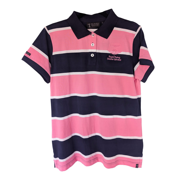 Womens Classic Striped Polo -  Pilbara