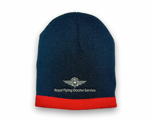Beanie - RFDS - Navy & Red Roll Down